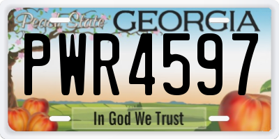 GA license plate PWR4597