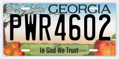 GA license plate PWR4602