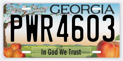 GA license plate PWR4603