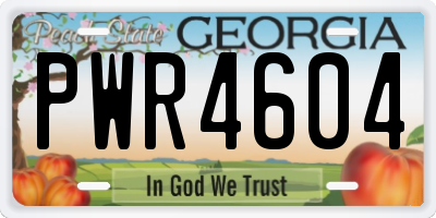 GA license plate PWR4604