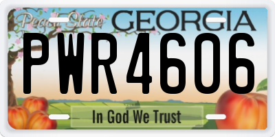 GA license plate PWR4606