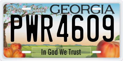 GA license plate PWR4609
