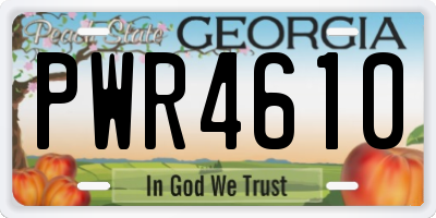GA license plate PWR4610