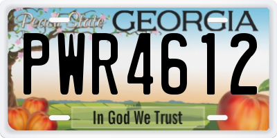 GA license plate PWR4612