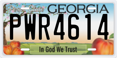 GA license plate PWR4614