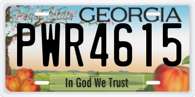 GA license plate PWR4615