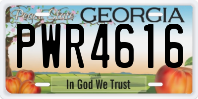 GA license plate PWR4616