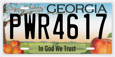 GA license plate PWR4617