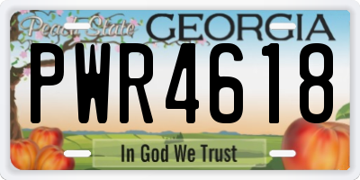 GA license plate PWR4618