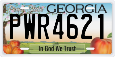 GA license plate PWR4621