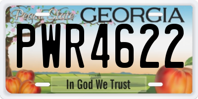 GA license plate PWR4622