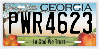 GA license plate PWR4623