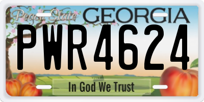 GA license plate PWR4624