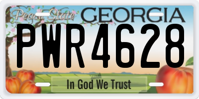 GA license plate PWR4628