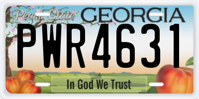 GA license plate PWR4631