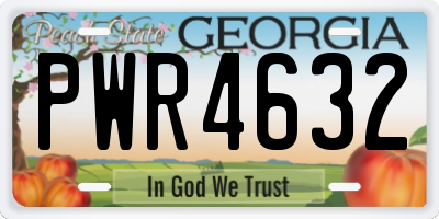 GA license plate PWR4632