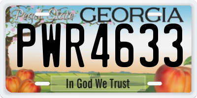 GA license plate PWR4633