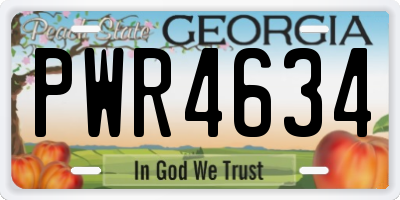 GA license plate PWR4634