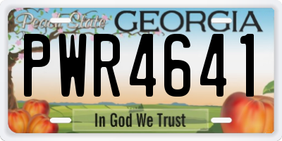 GA license plate PWR4641