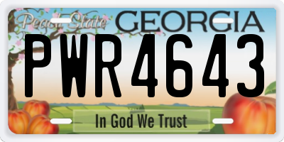 GA license plate PWR4643