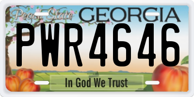 GA license plate PWR4646