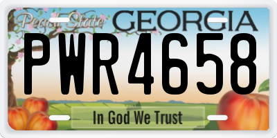 GA license plate PWR4658