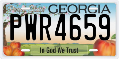 GA license plate PWR4659