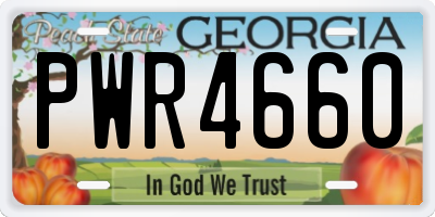 GA license plate PWR4660