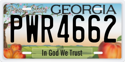 GA license plate PWR4662