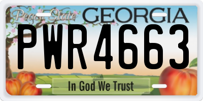 GA license plate PWR4663