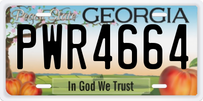GA license plate PWR4664