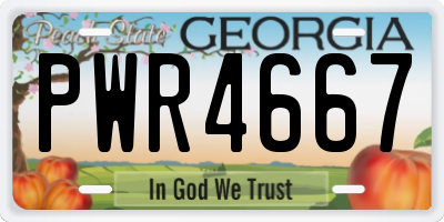 GA license plate PWR4667