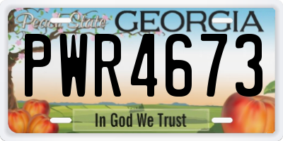 GA license plate PWR4673