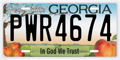 GA license plate PWR4674