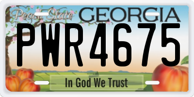 GA license plate PWR4675