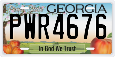 GA license plate PWR4676