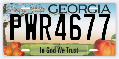 GA license plate PWR4677