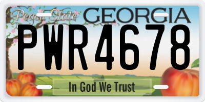 GA license plate PWR4678