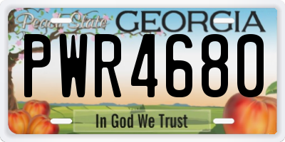 GA license plate PWR4680