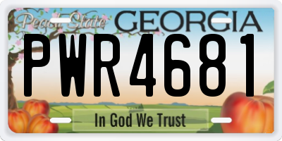 GA license plate PWR4681
