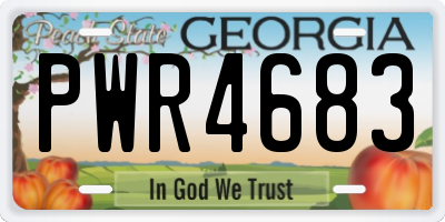 GA license plate PWR4683