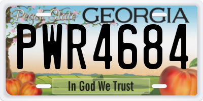 GA license plate PWR4684