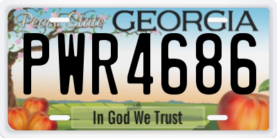 GA license plate PWR4686