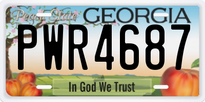 GA license plate PWR4687