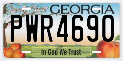 GA license plate PWR4690