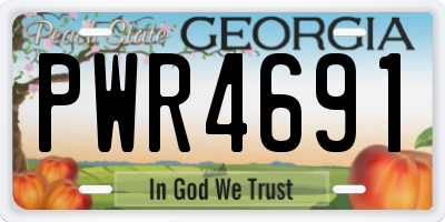 GA license plate PWR4691