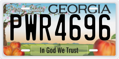 GA license plate PWR4696