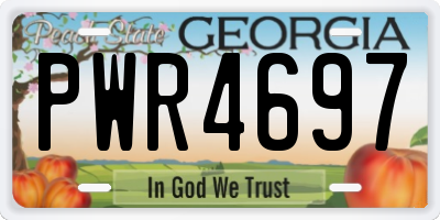 GA license plate PWR4697