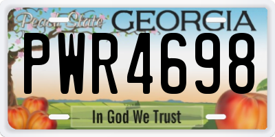 GA license plate PWR4698