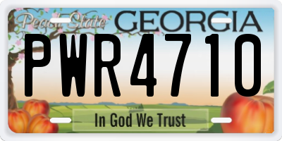 GA license plate PWR4710